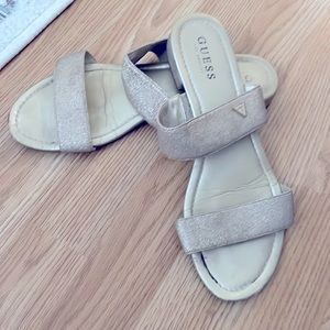Guess sandals with 2 sparkly straps slightly pink pre loved